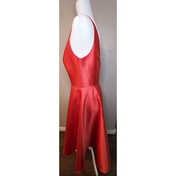 Alfred Sung Bateau Neck Satin High Low Dress Size 12R - Picture 3 of 8